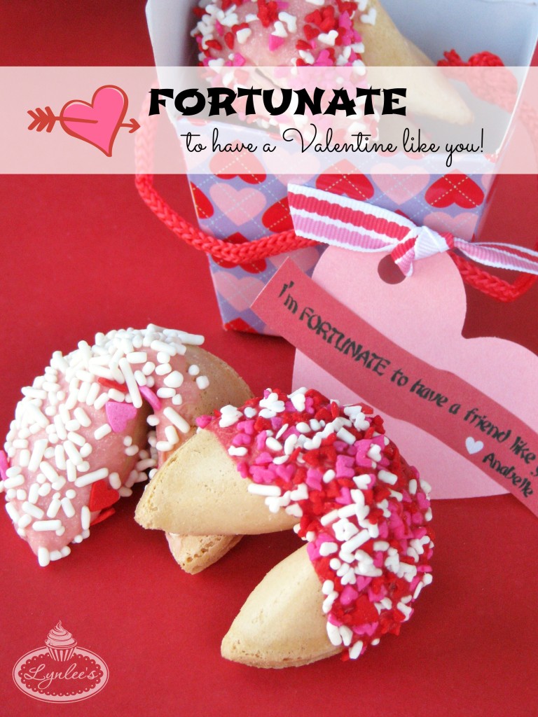 Fortunate ~ Valentine Chocolate-Dipped Fortune Cookies