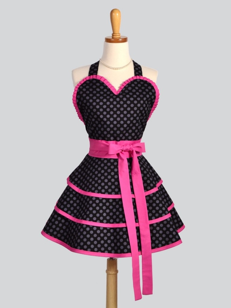 Black and pink apron