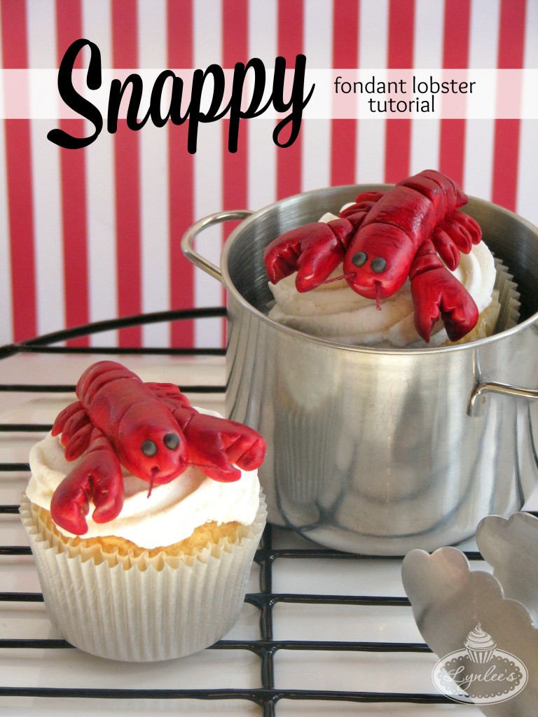 Lobster fondant cupcake tutorial ~ Lynlee's