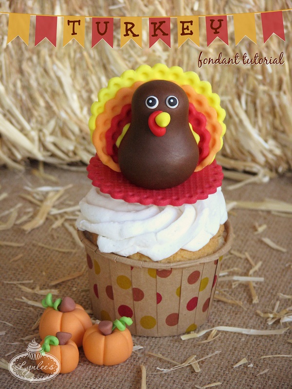 Turkey fondant cupcake tutorial ~ Lynlee's
