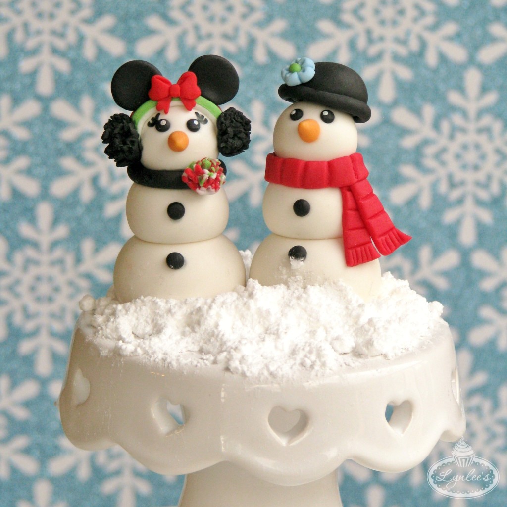 Snowman couple Minnie ears ~ Lynlee's