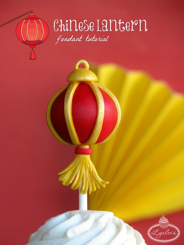 Chinese Lantern fondant topper tutorial ~ Lynlee's