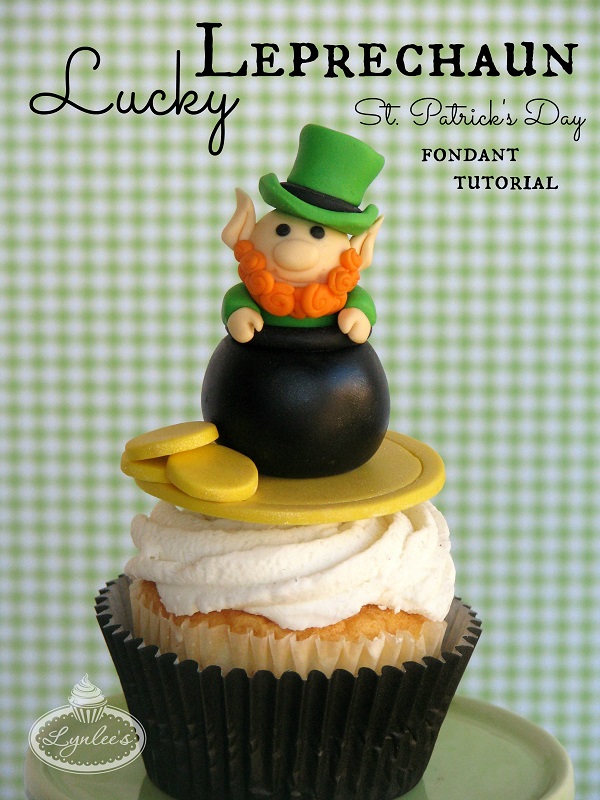 Lucky Leprechaun fondant cupcake topper tutorial ~ Lynlee's