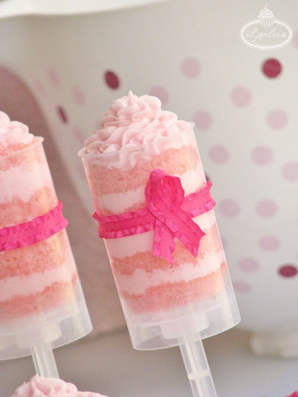 Breast Cancer Awareness push pop cakes