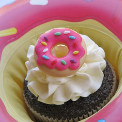 Sprinkle Toppers on your Doughnut Cupcakes!